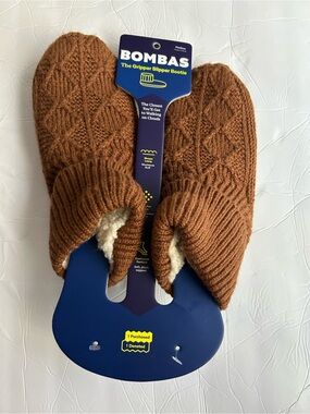 Bombas Sherpa Gripper Slipper Booties Size Medium